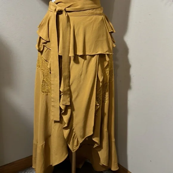 IRO Mustard Breathe Ruffle Skirt - Picture 7 of 12